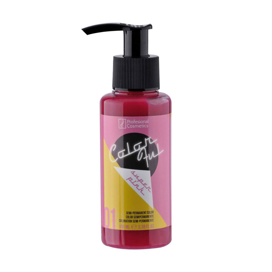 Барвник прямої дії Profesional Cosmetics Color Ful 01 Super Pink, 100 мл